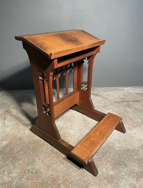 19th Century Gothic Oak Church Lectern Prayer Kneeling Stand