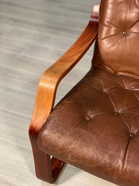 Mid 20th Century Danish Leather Armchair