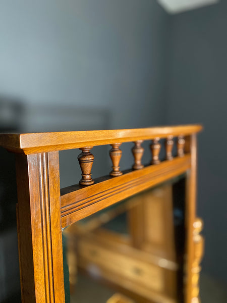 Edwardian Satin Walnut Dressing Table Chest Of Drawers