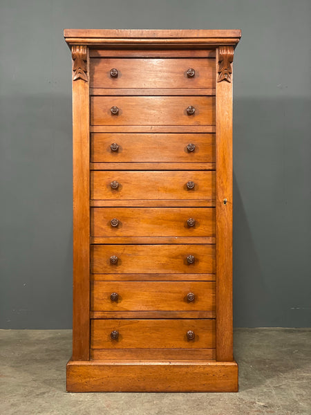 Large Antique Mahogany Wellington Chest