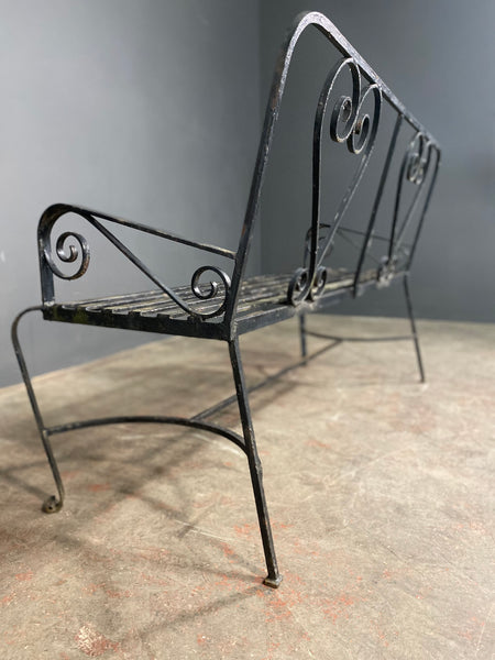 Mid 20th Century Wrought Iron Garden Bench