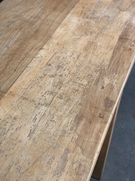 Huge 10ft Beech School Refectory Table c1920