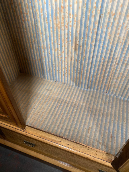 Edwardian Satin Walnut Wardrobe With Drawer