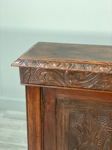 19th Century Carved Oak Cupboard