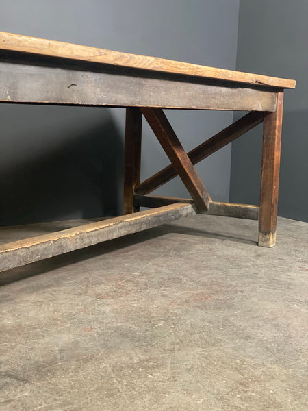 Large Victorian Pine Mill Table c1890
