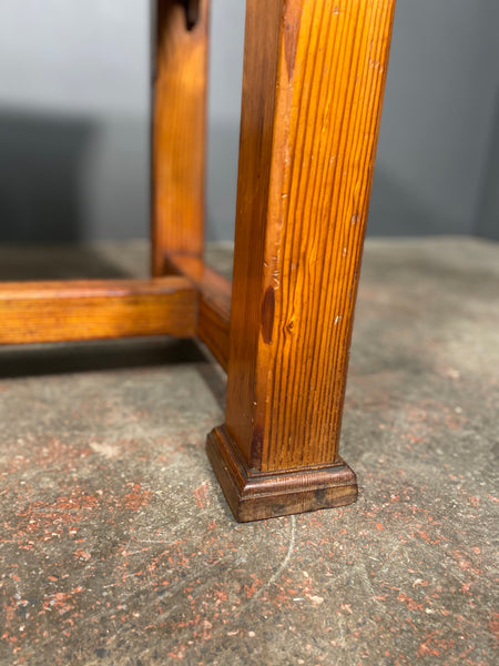 Antique Victorian Pitch Pine Gothic Church Console Table