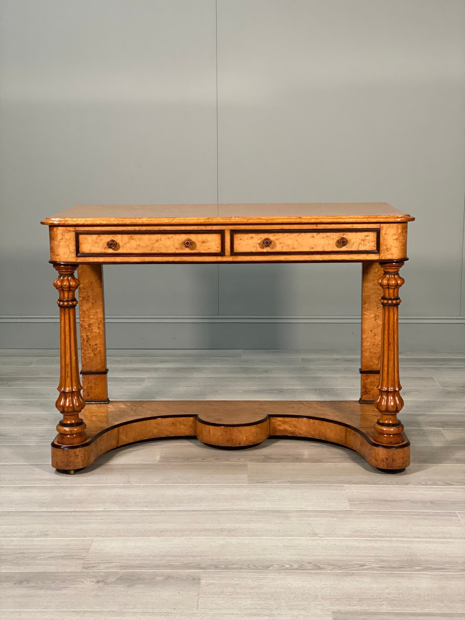19th Century Birds Eye Maple Console Table