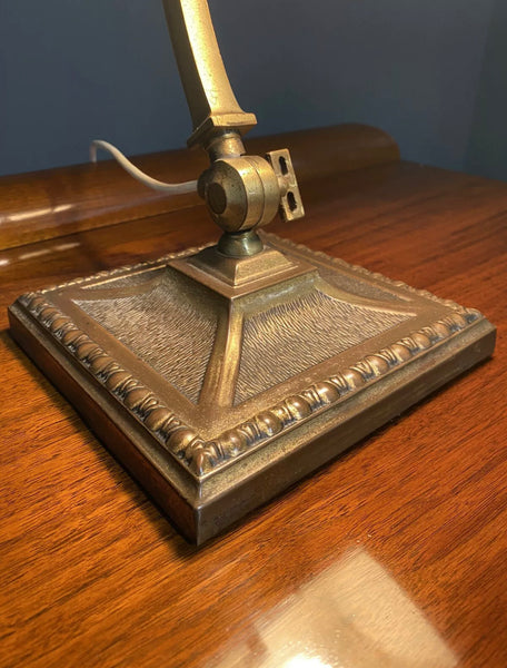 1930’s Art Deco Amronlite Brass Bankers Desk Lamp