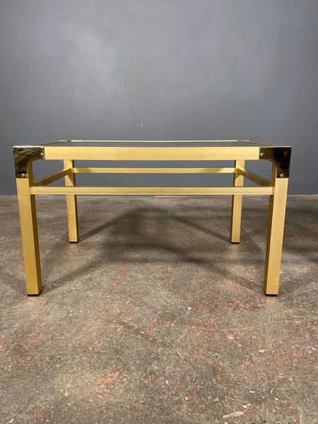 Pair Of 20th Century Anodized Brass Smoked Glass Side Tables