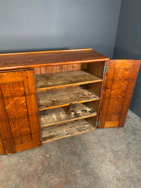 Large Pitch Pine Church Vestry Cupboard c1890