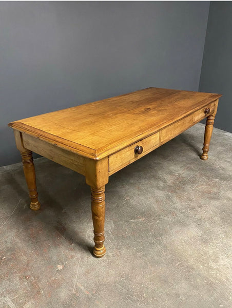 Large Antique 19th Century Pine Library Table