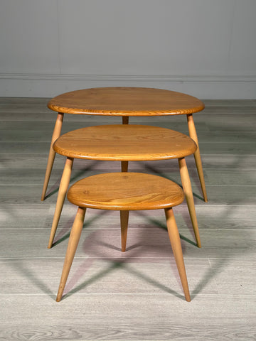 Vintage Ercol Pebble Nest Of Tables