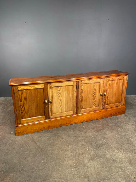 Large 7ft Pitch Pine Church Vestry Cupboard c1905