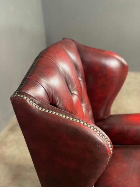 A Petite Chesterfield Wing Back Armchair