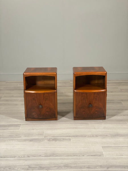 Pair of Art Deco Walnut Bedside Cabinets
