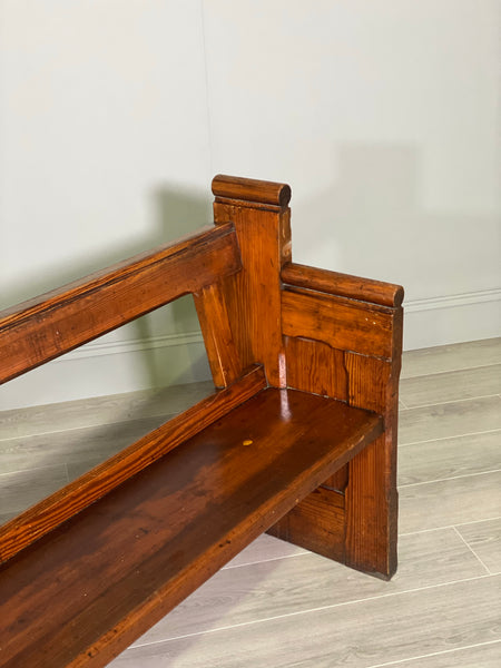 Antique Pitch Pine Church Pew
