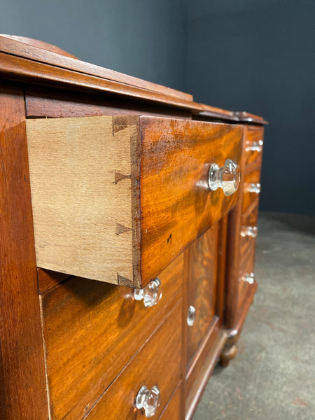Antique Victorian Figured Mahogany Country Sideboard