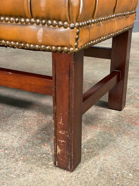 Large Chesterfield Leather Footstool