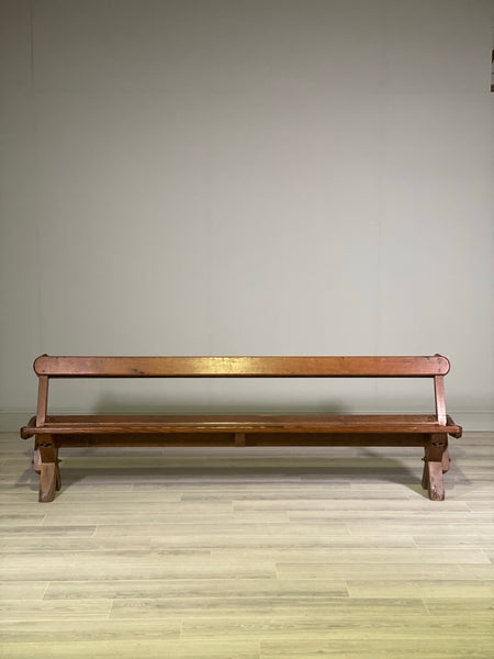 19th Century Pitch Pine Tram Bench