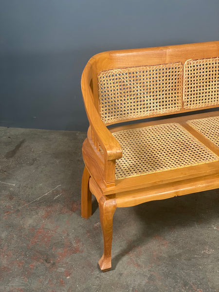 Mid Century Elm Bergere Bench