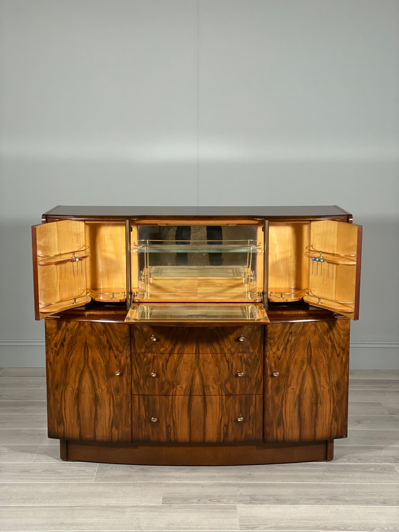 A Mid Century Walnut Cocktail Cabinet By Beautility