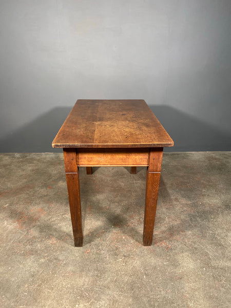 Antique Oak Church Table Desk With End Drawer c1905