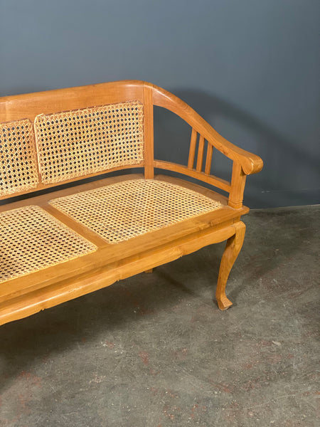 Mid Century Elm Bergere Bench