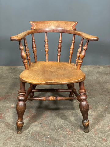Victorian Elm Smokers Bow Arm Chair