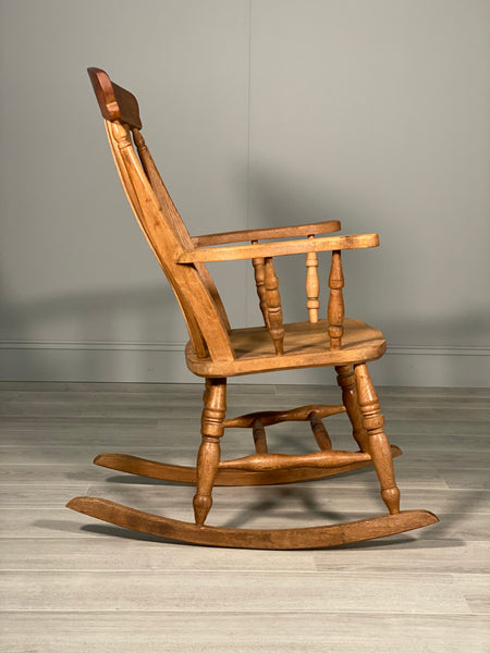Large Antique Oak Rocking Chair