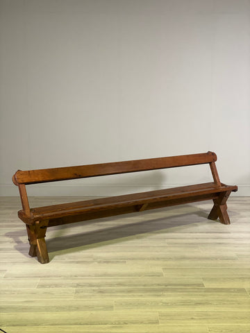 19th Century Pitch Pine Tram Bench
