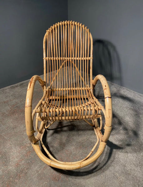 Mid Century Franco Albini Bamboo Rocking Chair