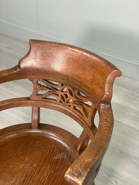 19th Century Revolving Oak Desk Chair