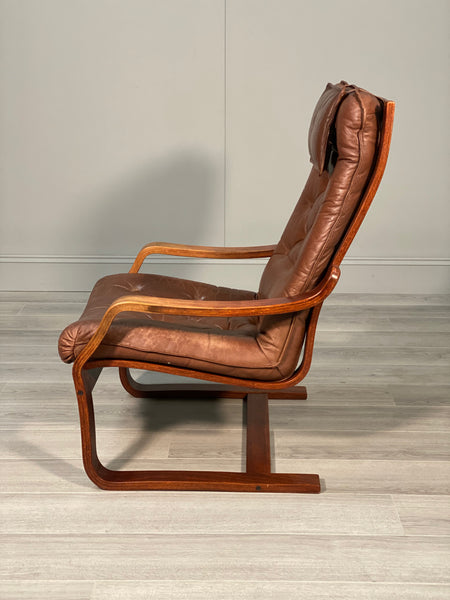 Mid 20th Century Danish Leather Armchair