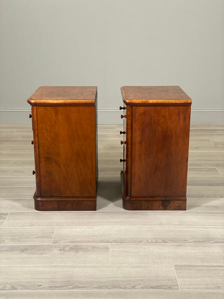 19th Century Burr Walnut Bedside Cabinets