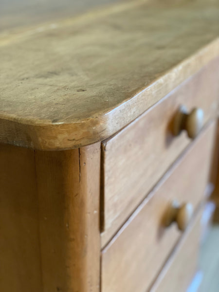 19th Century Pine Dresser Base With Sycamore Top