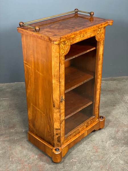 Victorian Burr Walnut Pier Cabinet