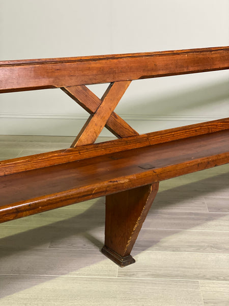 Antique Pitch Pine Church Pew
