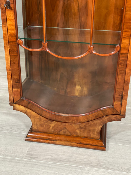 Art Deco Walnut Display Cabinet