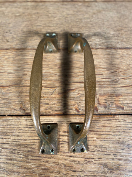 A Pair Of Victorian Bronze Pull Shop Handles
