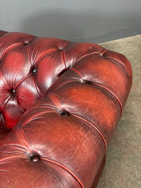Vintage Chesterfield Club Chair In Oxblood