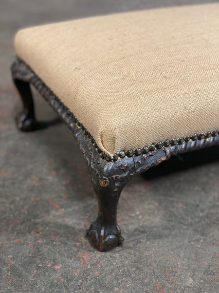 Victorian Ball & Claw Oak Footstool