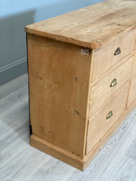 19th Century Pine Bank Of Drawers