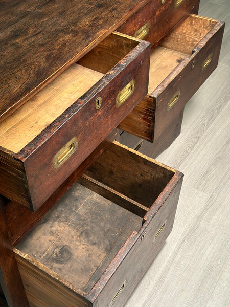 19th Century Oak Bank Of Drawers