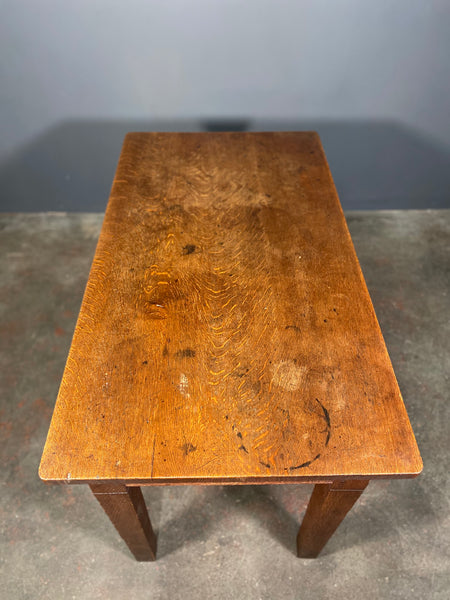 Antique Oak Church Table Desk With End Drawer c1905