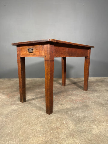 Antique Oak Church Table Desk With End Drawer c1905
