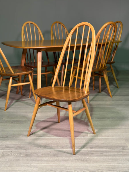 Vintage Ercol Dining Table And Six Chairs