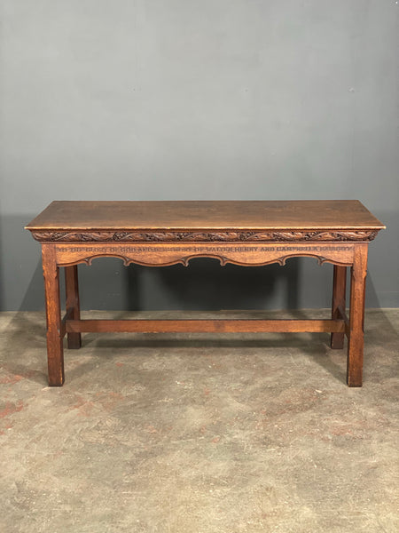 Victorian Carved Oak Church Altar Table