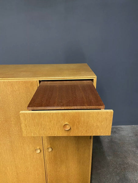 Small Mid Century Meredew Light Oak Gentleman’s Wardrobe
