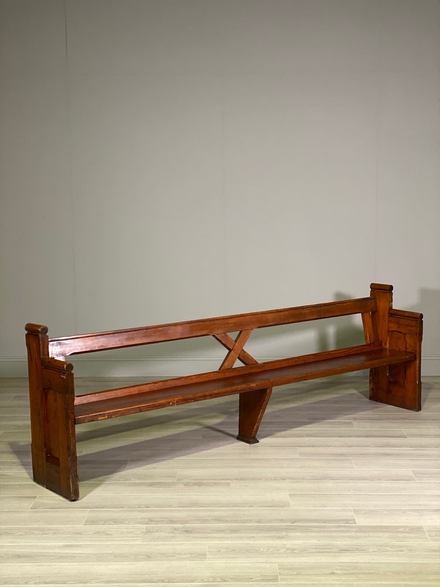 Antique Pitch Pine Church Pew