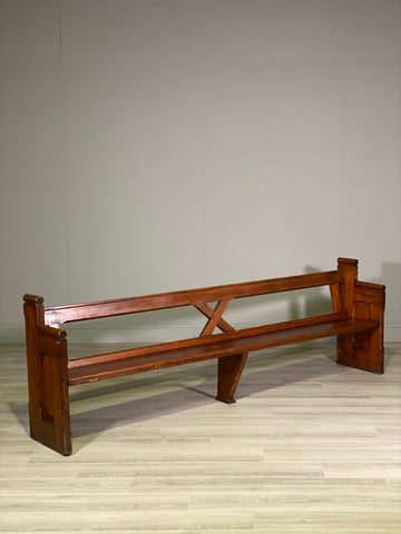 Antique Pitch Pine Church Pew